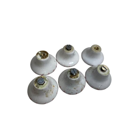 Set of 7 Ceramic Handpainted Drawer Knob Pulls Floral 39mm 1.5" - Picture 6 of 8